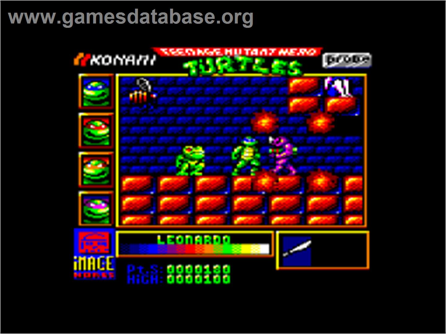 Teenage Mutant Hero Turtles - Amstrad CPC - Artwork - In Game