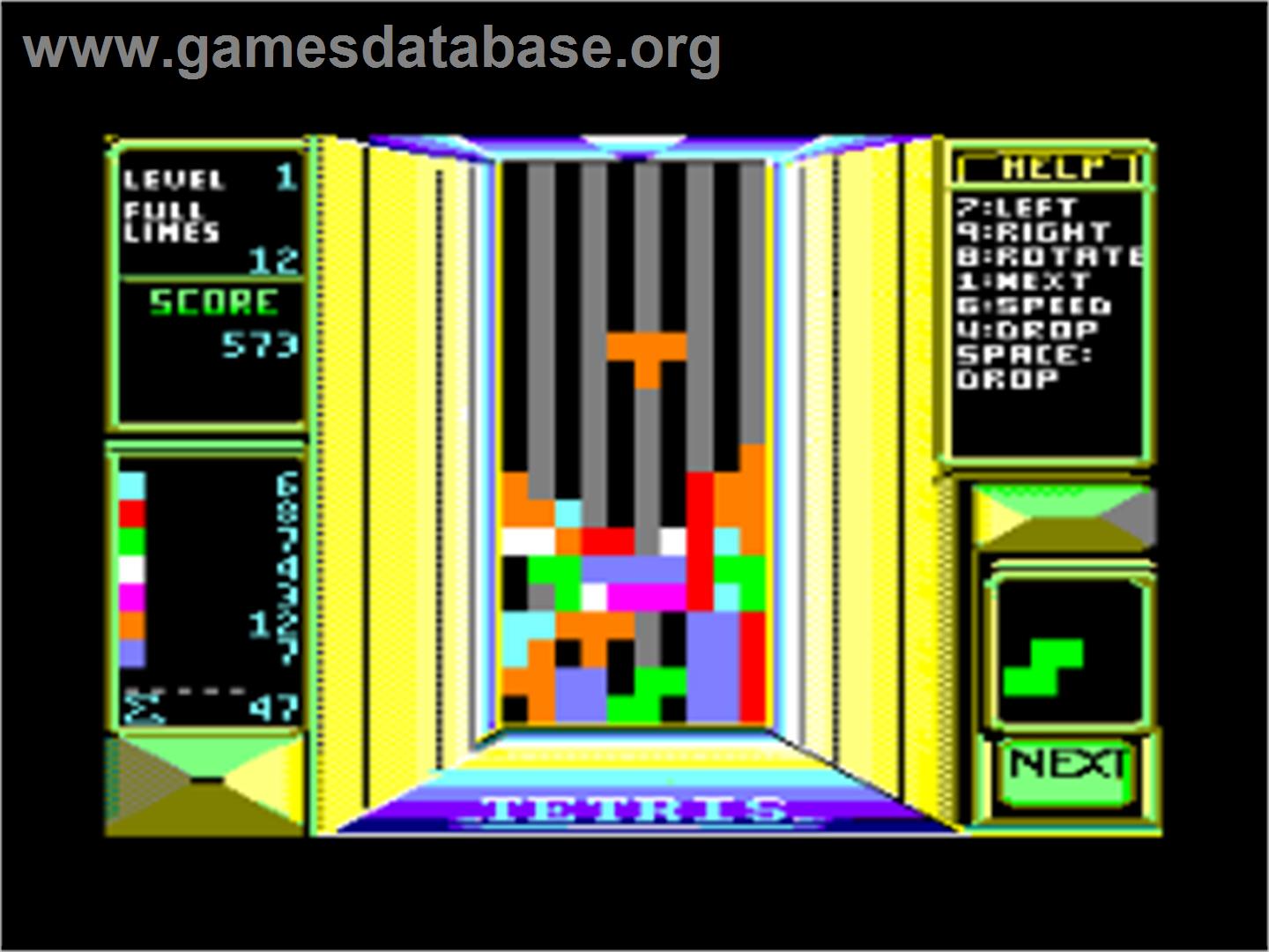 Tetris (Mirrorsoft) - Amstrad CPC - Artwork - In Game