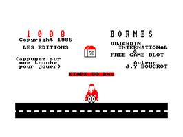 Title screen of 1000 Bornes on the Amstrad CPC.
