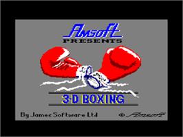 Title screen of 3D Boxing on the Amstrad CPC.