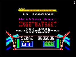 Title screen of 3D Starstrike on the Amstrad CPC.