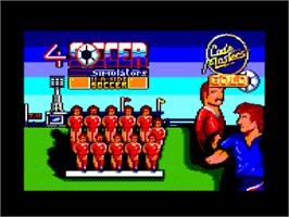 Title screen of 4 Soccer Simulators on the Amstrad CPC.