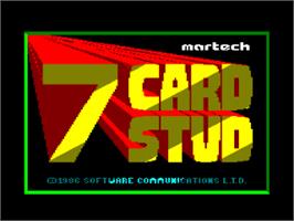 Title screen of 7 Card Stud on the Amstrad CPC.