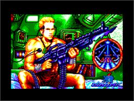 Title screen of A.M.C.: Astro Marine Corps on the Amstrad CPC.