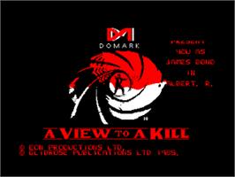 Title screen of A View to a Kill on the Amstrad CPC.