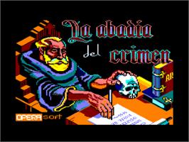 Title screen of Abadia Del Crimen, La on the Amstrad CPC.