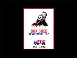 Title screen of Adventure B: Inca Curse on the Amstrad CPC.