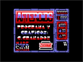 Title screen of Afteroids on the Amstrad CPC.