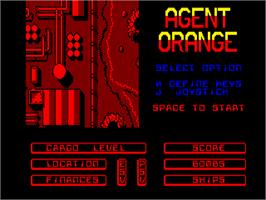 Title screen of Agent Orange on the Amstrad CPC.
