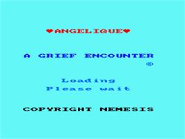 Title screen of Angelique - A Grief Encounter on the Amstrad CPC.
