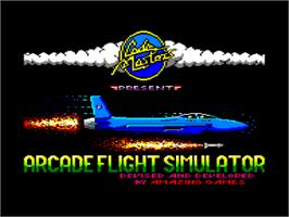 Title screen of Arcade Flight Simulator on the Amstrad CPC.