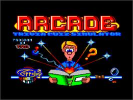 Title screen of Arcade Trivia Quiz Simulator on the Amstrad CPC.