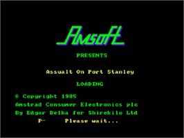 Title screen of Assault On Port Stanley on the Amstrad CPC.