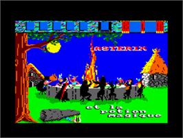 Title screen of Asterix and the Magic Cauldron on the Amstrad CPC.