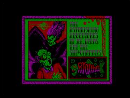 Title screen of Astonishing Adventures of Mr. Weems and the She Vampires on the Amstrad CPC.