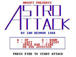Title screen of Astro Attack on the Amstrad CPC.
