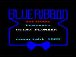 Title screen of Astro Plumber on the Amstrad CPC.