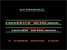 Title screen of Astroball on the Amstrad CPC.
