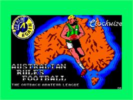 Title screen of Australian Rules Football on the Amstrad CPC.