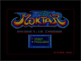 Title screen of Aventures De Moktar, Les on the Amstrad CPC.