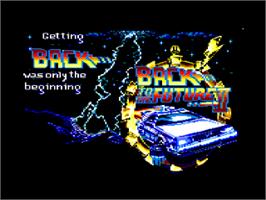 Title screen of Back To The Future Part 2 on the Amstrad CPC.