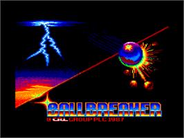 Title screen of Ball Breaker on the Amstrad CPC.