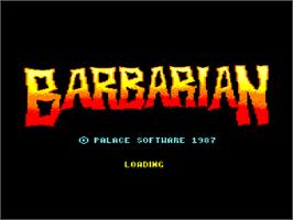Title screen of Barbarian on the Amstrad CPC.