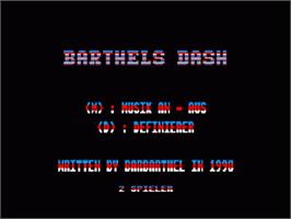 Title screen of Barthels Dash on the Amstrad CPC.