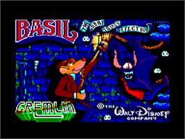 Title screen of Basil the Great Mouse Detective on the Amstrad CPC.