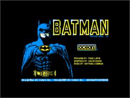 Title screen of Batman - The Movie on the Amstrad CPC.