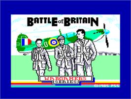 Title screen of Battle Of Britain on the Amstrad CPC.