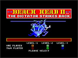 Title screen of Beach Head 2: The Dictator Strikes Back on the Amstrad CPC.
