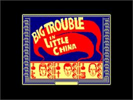 Title screen of Big Trouble in Little China on the Amstrad CPC.