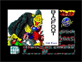 Title screen of Bigfoot on the Amstrad CPC.