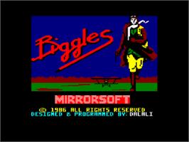 Title screen of Biggles on the Amstrad CPC.