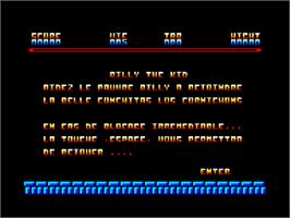 Title screen of Billy The Kid on the Amstrad CPC.