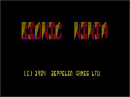 Title screen of Bionic Ninja on the Amstrad CPC.