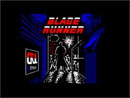 Title screen of Blade Runner on the Amstrad CPC.