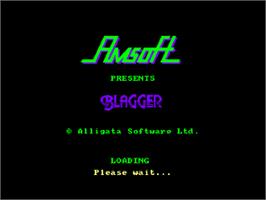 Title screen of Blagger on the Amstrad CPC.