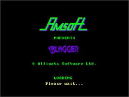 Title screen of Blagger on the Amstrad CPC.