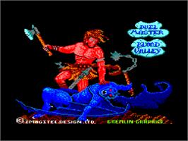 Title screen of Blood Valley on the Amstrad CPC.