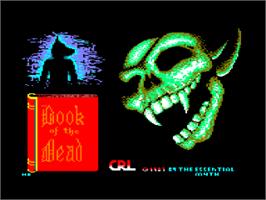 Title screen of Book Of The Dead on the Amstrad CPC.
