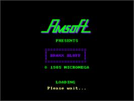 Title screen of Braxx Bluff on the Amstrad CPC.