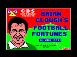 Title screen of Brian Clough's Football Fortunes on the Amstrad CPC.