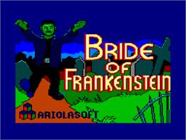 Title screen of Bride Of Frankenstein on the Amstrad CPC.