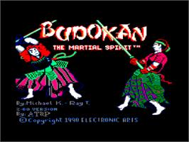 Title screen of Budokan: The Martial Spirit on the Amstrad CPC.
