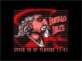 Title screen of Buffalo Bill's Wild West Show on the Amstrad CPC.