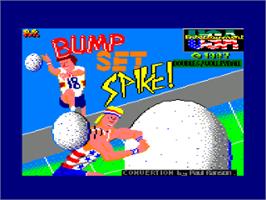 Title screen of Bump, Set, Spike! on the Amstrad CPC.