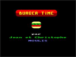 Title screen of Burger Time on the Amstrad CPC.