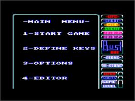 Title screen of Bust Out on the Amstrad CPC.